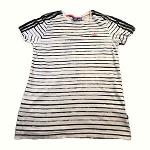 2016 Adidas Women's Sailor Stripes Tee Size XS Sheer Striped Shoulders‎